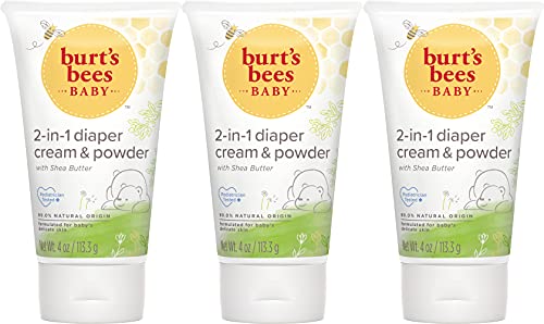 Book Cover Burt's Bees Baby Daily Cream to Powder, Talc-Free Diaper Rash Cream - 4 Ounce (Pack of 3)