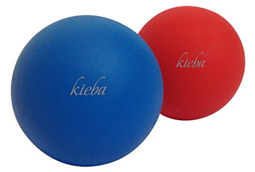 Book Cover Kieba Massage Lacrosse Balls for Myofascial Release, Trigger Point Therapy, Muscle Knots, and Yoga Therapy. Set of 2 Firm Balls (Blue and Red)