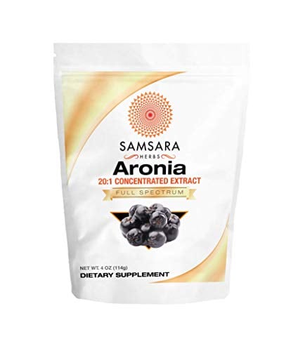 Book Cover Samsara Herbs Aronia Berry 20:1 Extract Powder (4oz/114g) - Antioxidant, Flavonoids and Polyphenols Supplement - High ORAC - Native American Berry - Improved Wellbeing