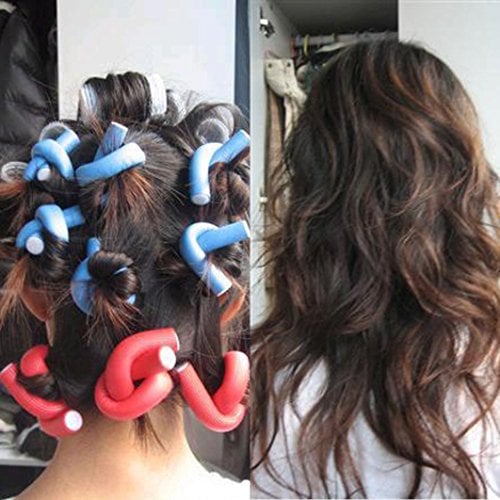 Book Cover Creazy 10PCS Curler Makers Soft Foam Bendy Twist Curls DIY Styling Hair Rollers