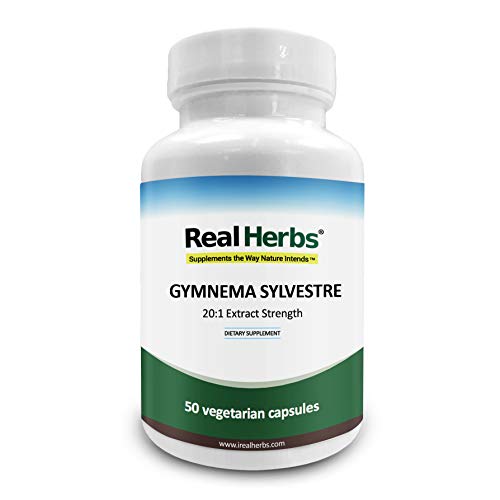 Book Cover Real Herbs Gymnema Sylvestre Extract - Derived from 14,000mg of Gymnema Sylvestre with 20 : 1 Extract Strength - Regulates Blood Sugar Levels, Support Weight Management - 50 Vegetarian Capsules