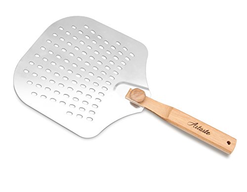 Book Cover Artaste 32352 Aluminum Pizza Peel with Folding Handle, 12 x 14-inch Perforated Blade, 23.5 inch overall