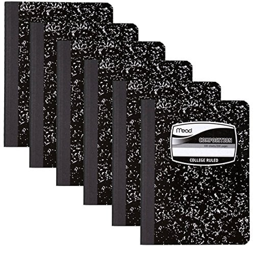 Book Cover Mead 9932 Square Deal Composition Book, 100-Count, College Ruled, Black Marble (09932) 6 Pack