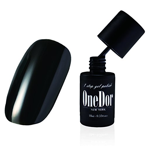 Book Cover OneDor® One Step Gel Polish UV Led Cured Required Soak Off Nail Polish No Base or Top Coat Nail Need (01-Black)