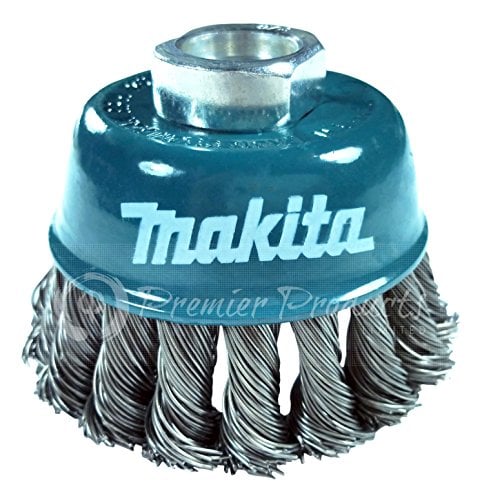 Book Cover Makita 1 Piece - 3 Inch Knotted Wire Cup Brush For Grinders - Heavy-Duty Conditioning For Metal - 3