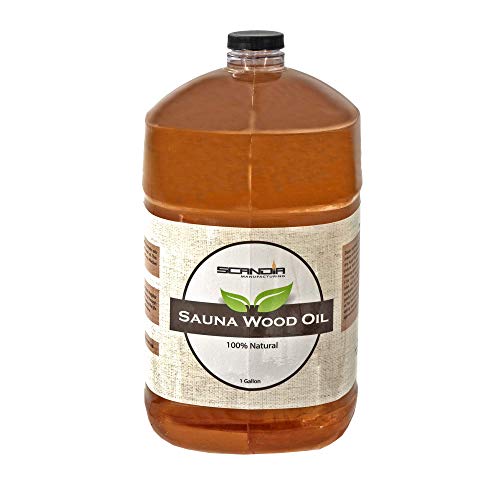 Book Cover Scandia All Natural Sauna Wood Oil for Restoring and Protecting Saunas | Interior and Exterior Application | Cedar Scent | 1 Gallon Size