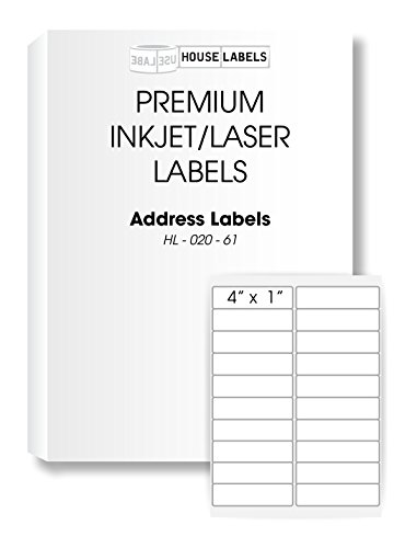 Book Cover HouseLabels 400 Sheets; 8,000 Labels, 20-UP, Shipping/Mailing Labels (4.0