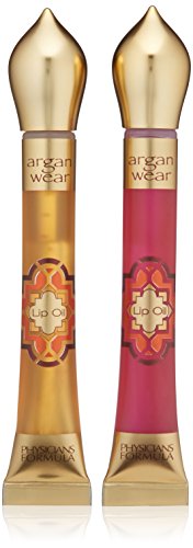 Book Cover Physicians Formula Argan Wear Ultra-Nourishing Argan Lip Oil Duo, Liquid Gold/Pink, 0.6 Fluid Ounce