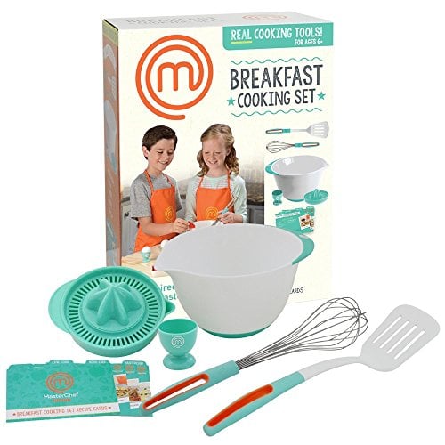 Book Cover MasterChef Junior Breakfast Cooking Set - 6 Pc Kit Includes Real Cooking Tools for Kids and Recipes