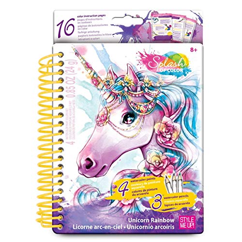 Book Cover Style Me Up - Unicorn Coloring Book for Girls. Art and Craft DIY Kit with Instructions - Magic Unicorn Collection - SMU-1305