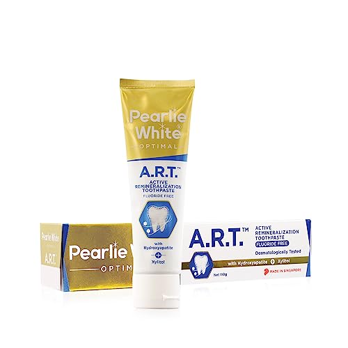 Book Cover Pearlie White Active Remineralization Fluoride Free Toothpaste | 3.8oz/110gm | Remineralizing Toothpaste for Tooth Enamel Repair | Helps Remove Stains | Contains Hydroxyapatite and Xylitol | Pack of 1