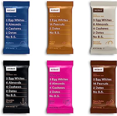 Book Cover RXBAR, Variety Pack, Protein Bar, 1.83 Ounce (Pack of 12), High Protein Snack, Gluten Free