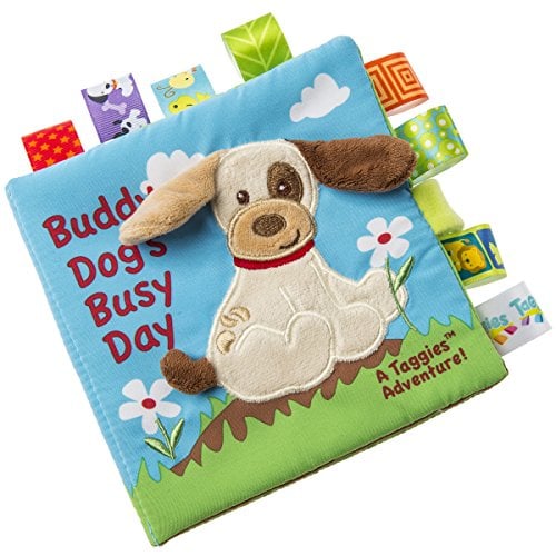 Book Cover Taggies Touch & Feel Soft Cloth Book with Crinkle Paper and Squeaker, Buddy Dog