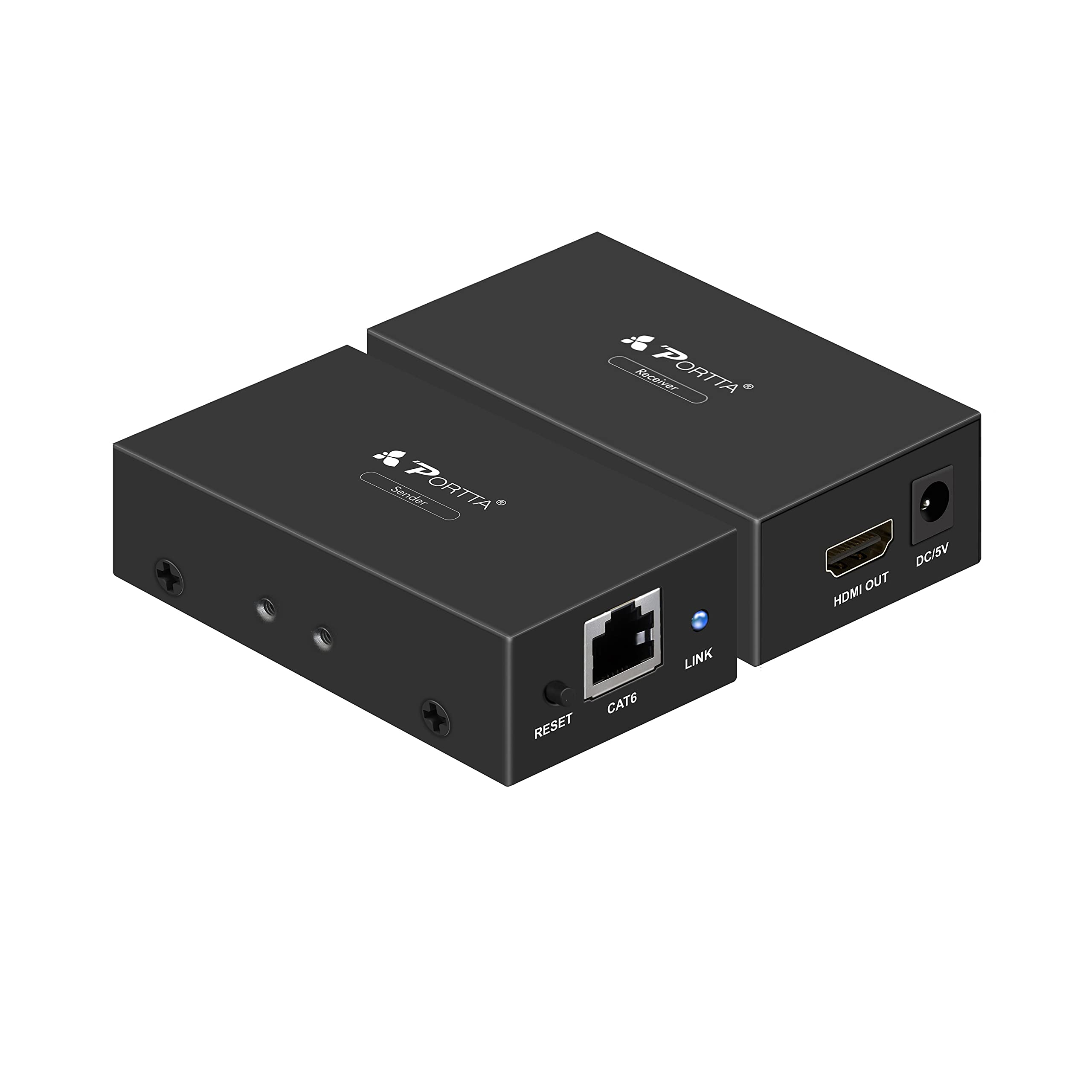 Book Cover Portta HDMI Extender 60m/190ft Lossless Transmission Over Single UTP CAT5e/CAT6 Cable Support Full HD 1080p and 3D for HDTV PS3 PS4 HD-DVD/DVD/Blue-Ray Player HDMI Extender 196ft