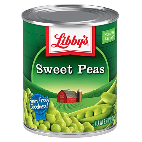 Book Cover Libby's Sweet Peas | Appealingly Tender & Succulent | Sweet & Nutty Flavor | Creamy Smooth | Farm Fresh Goodness | No Preservatives | 8.5 Ounces (Pack of 12)