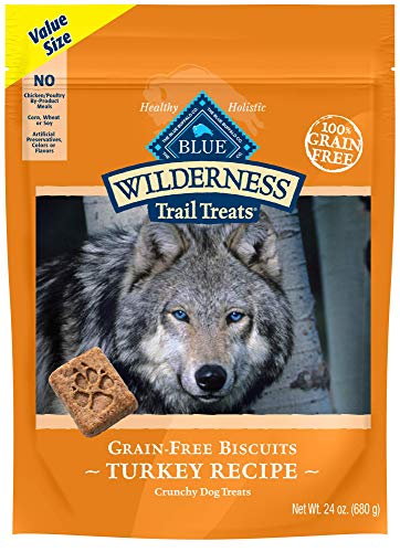 Book Cover Blue Buffalo Wilderness Trail Treats Grain Free Crunchy Dog Treats Biscuits, Turkey Recipe 24-oz bag