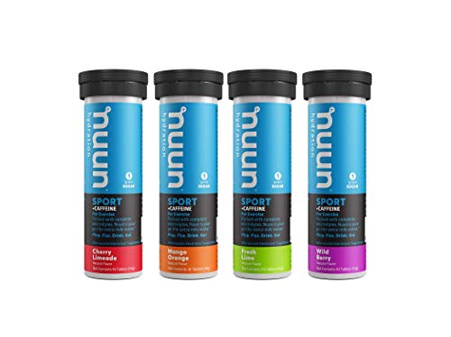 Book Cover Nuun Sport + Caffeine: Electrolyte Drink Tablets, Mixed Flavor Box, 10 Count (Pack of 4)