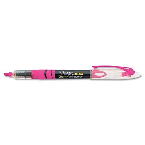 Book Cover Sharpie 1754464 Accent Liquid Pen Style Highlighter Chisel Tip Fluorescent Pink Dozen
