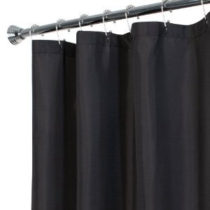 Book Cover Heavy Duty Magnetized Shower Curtain Liner Mildew Resistant (Black) by DINY Bath Elements