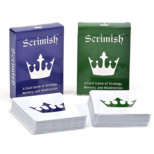 Book Cover Scrimish Strategy Card Game - Portable Party Board Game (Blue/Red + Green/Purple 2 Pack)