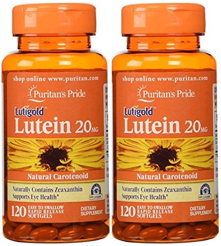 Book Cover Puritan's Pride 2-pack of Lutein 20 Mg with Zeaxanthin-120 Softgels (240 Total)