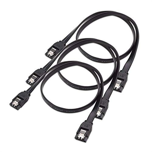 Book Cover Cable Matters 3-Pack Straight SATA III 6.0 Gbps SATA Cable (SATA 3 Cable) Black - 18 Inches