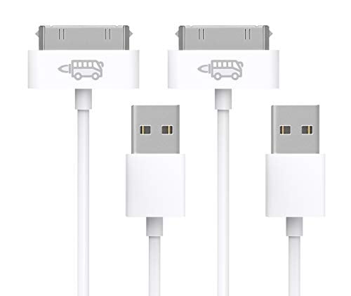Book Cover 2-Pack RocketBus USB Sync Charging Charger Data Transfer Cable Cord for Use to Work with Charge Old Models Apple iPhone 3 3G 3GS 4 4S iPod 4G 4th Gen Older iPad 1st 2nd 3rd Generations