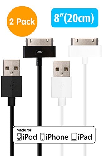 Book Cover 30-pin to USB Cable Apple MFI Certified Sync Charge Short Cable 8