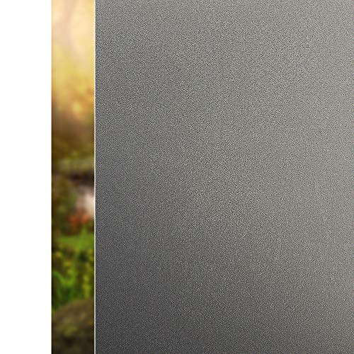Book Cover Rabbitgoo Frosted Window Film Window Privacy Film Static Cling Frosted Glass Film Non Adhesive Window Covering Film Anti UV Window Sticker for Home Bathroom Privacy, Dark Brown 35.4 x 78.7 inches