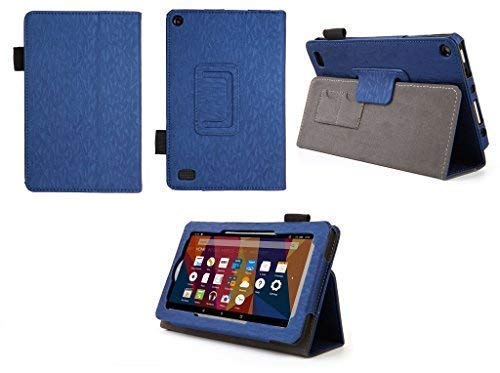 Book Cover Case for Kindle Fire 7 (5th, 7th and 9th Generation) Tablet - Folio Case with Stand for Kindle Fire 7 Inch Tablet - (Imprint Blue)