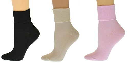 Book Cover Sierra Socks Women's Organic Cotton Extra Smooth Toe Seaming 3 pair Pack