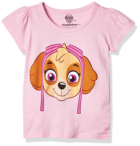 Book Cover Paw Patrol Girls' Short Sleeve T-Shirt Shirt, Pink Skye, 4T,Toddler Girls