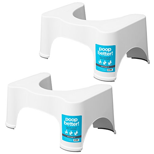 Book Cover Squatty Potty The Original Bathroom Toilet Stool, 9 inch Height, White, (Pack of Two)
