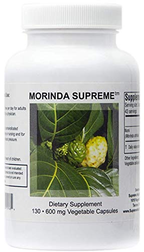 Book Cover Supreme Nutrition Morinda Supreme 130 Whole Noni Fruit 600 mg Capsules | 1800 mg per Serving