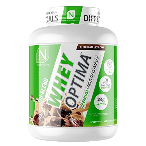 Book Cover NutraKey Whey Optima Protein Powder with 23g of Protein, Low Carb, Gluten Free Protein, Non-GMO, Chocolate Lave Cake, 5-Pound