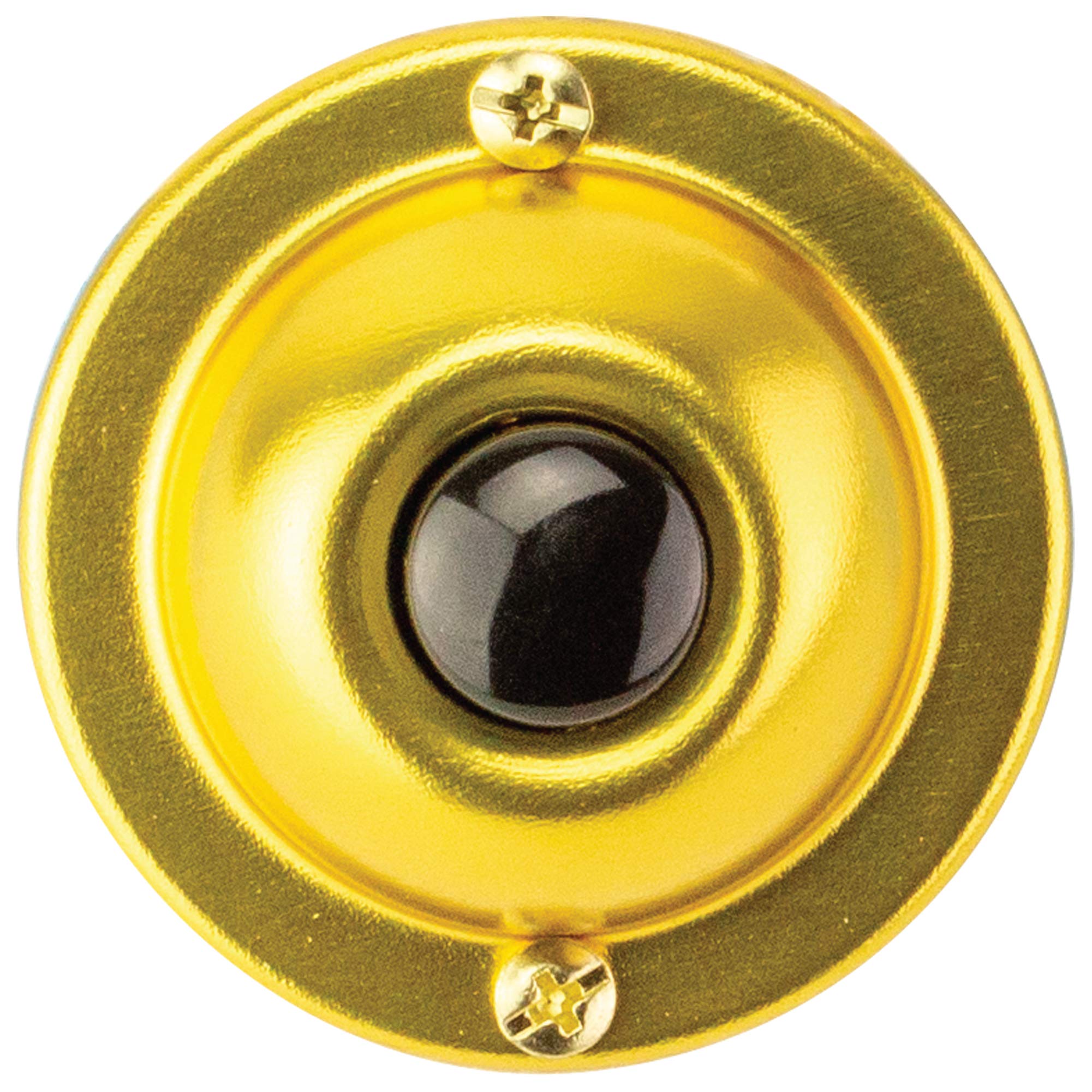 Book Cover Newhouse Hardware BR4BL Unlighted Doorbell Black Button, 1-Pack, Brass Color 1 Pack