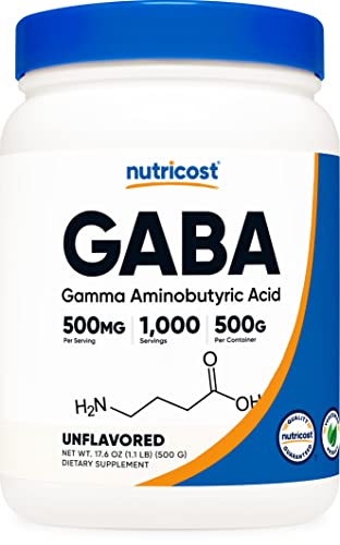 Book Cover Nutricost Pure GABA 500G Powder (Gamma Aminobutyric Acid) (500 Grams/1.1 pounds)