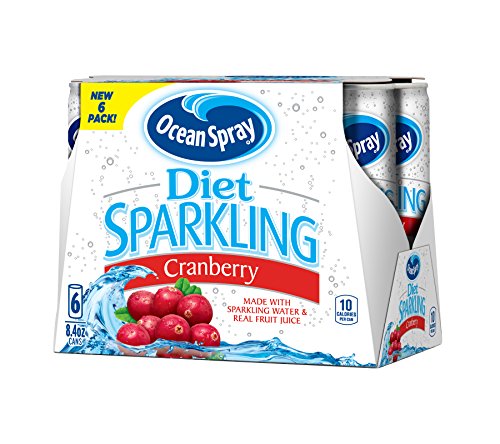 Book Cover Ocean Spray Diet Sparkling Cranberry Juice, 8.4 Ounce Can (Pack of 24)