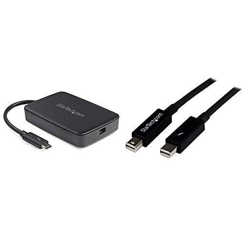 Book Cover StarTech.com Thunderbolt 3 to Thunderbolt 2 Adapter - TB3 Laptop to TB2 Displays & Devices - Thunderbolt 2 20Gbps or Thunderbolt 1 10Gbps Converter - Thunderbolt 3 Certified- Windows/Mac (TBT3TBTADAP), Black