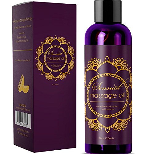 Book Cover Sensual Massage Oil with Relaxing Lavender Almond Oil and Jojoba for Men and Women - 100% Natural Hypoallergenic Skin Therapy with No Artificial or Added Ingredients - USA Made by Honeydew