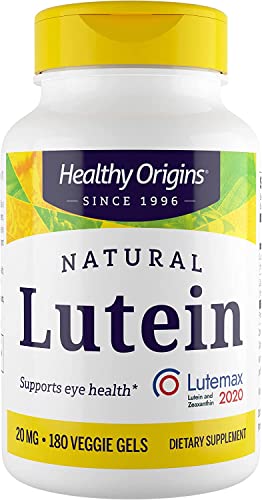 Book Cover Healthy Origins Lutein (Lutemax 2020), 20 mg - for Healthy Vision & Eye Health - Supplement with Zeaxanthin - Vegan, Non-GMO & Gluten-Free Supplement - 180 Veggie Gels