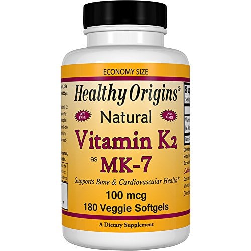 Book Cover Healthy Origins Vitamin K2 As MK-7 Supplement, 100 mcg, 180 Count