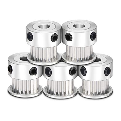 Book Cover DROK 5pcs Aluminum GT2 Timing Belt Pulley 20 Teeth Bore 5mm Width 6mm and Wrench for RepRap 3D Printer Prusa i3