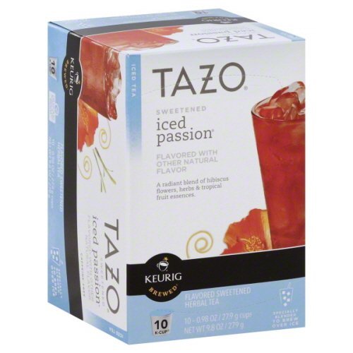 Book Cover Tazo Sweetened Caffeine Free Herbal Tea Keurig K-Cup - Iced Passion (10 Individual Serving K-Cups)