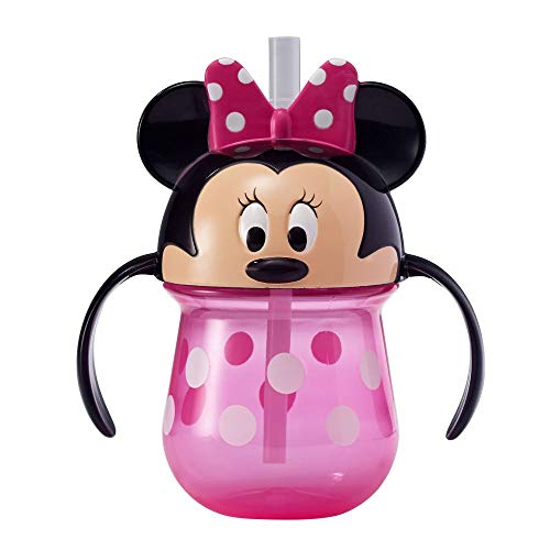 Book Cover Minnie Mouse Straw Cup: Toddler Trainer Cup with Soft-tip Straw and Easy-Grasp Handles, 7 oz