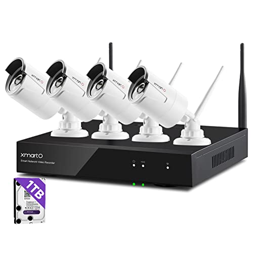 Book Cover [Dream Liner WiFi Booster] xmartO 4CH 960p HD Wireless Security Camera System with 4x960p HD Wireless Outdoor IP Cameras (Built-in Router, 1.3MP Camera, IP66, 80ft IR, 1TB HDD)