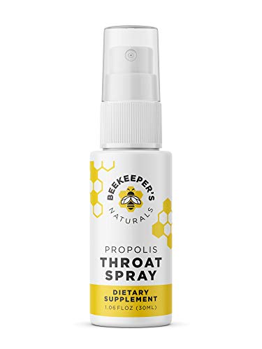 Book Cover Beekeeper's Naturals Spray 95% Bee Propolis Extract-Natural Immune Support & Sore Throat Relief Antioxidants, Keto, Paleo, Gluten-Free, 1.06 Fl Oz (Pack of 1), White