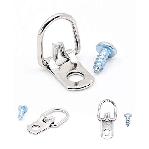 Book Cover D Ring Picture Hangers with Screws - 100 Pack - Bulk D Rings - Pro Quality d-Rings - Picture Hang Solutions