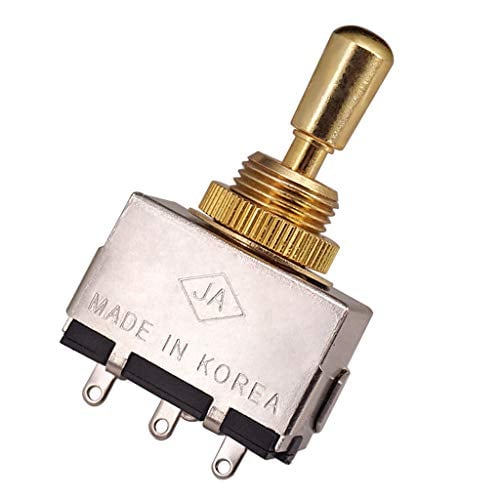 Book Cover JD Metal Electric Guitar 3 Way Box Toggle Switch For Les Paul With Brass Tip (Gold)