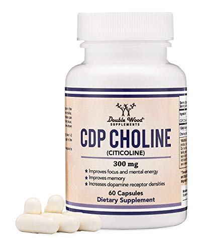 Book Cover CDP Choline (Citicoline) Supplement, Pharmaceutical Grade, Made in USA (60 Capsules 300mg)